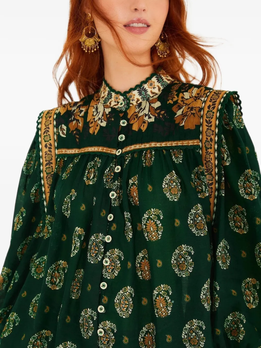 FARM Rio Tayla blouse met knopen Groen