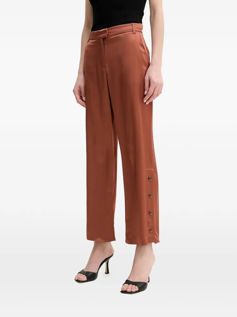 GUESS USA button-detail trousers | Brown | Image 1