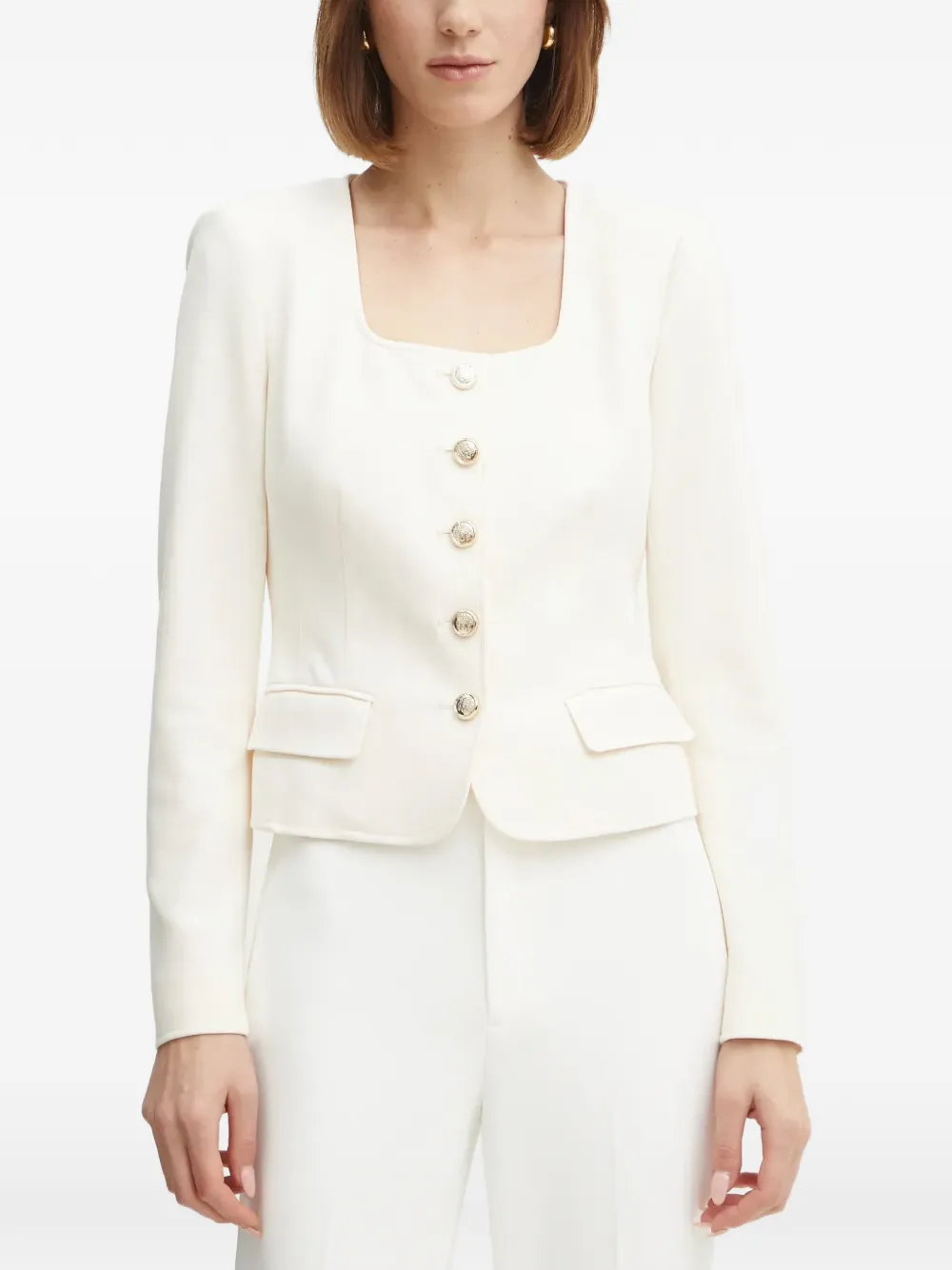 MARCIANO by GUESS button square-neck top | Neutrals | Image 1