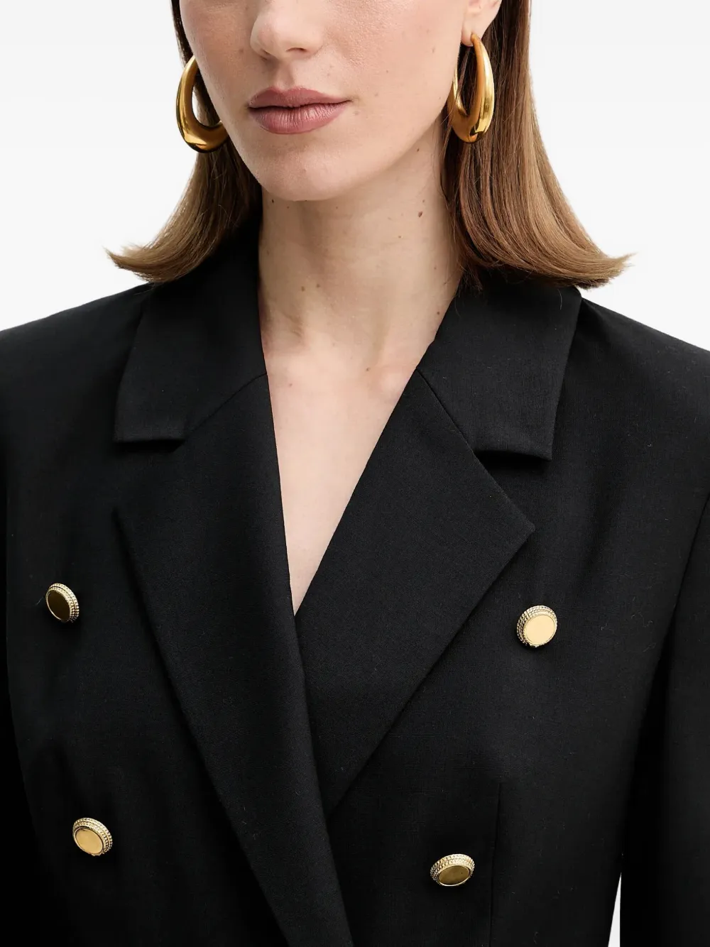 Guess Usa Double-breasted Blazer In Black