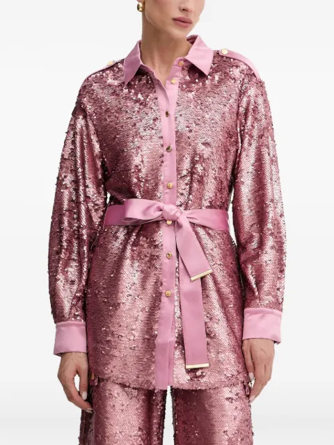 Marciano Kaia sequinned belted shirt