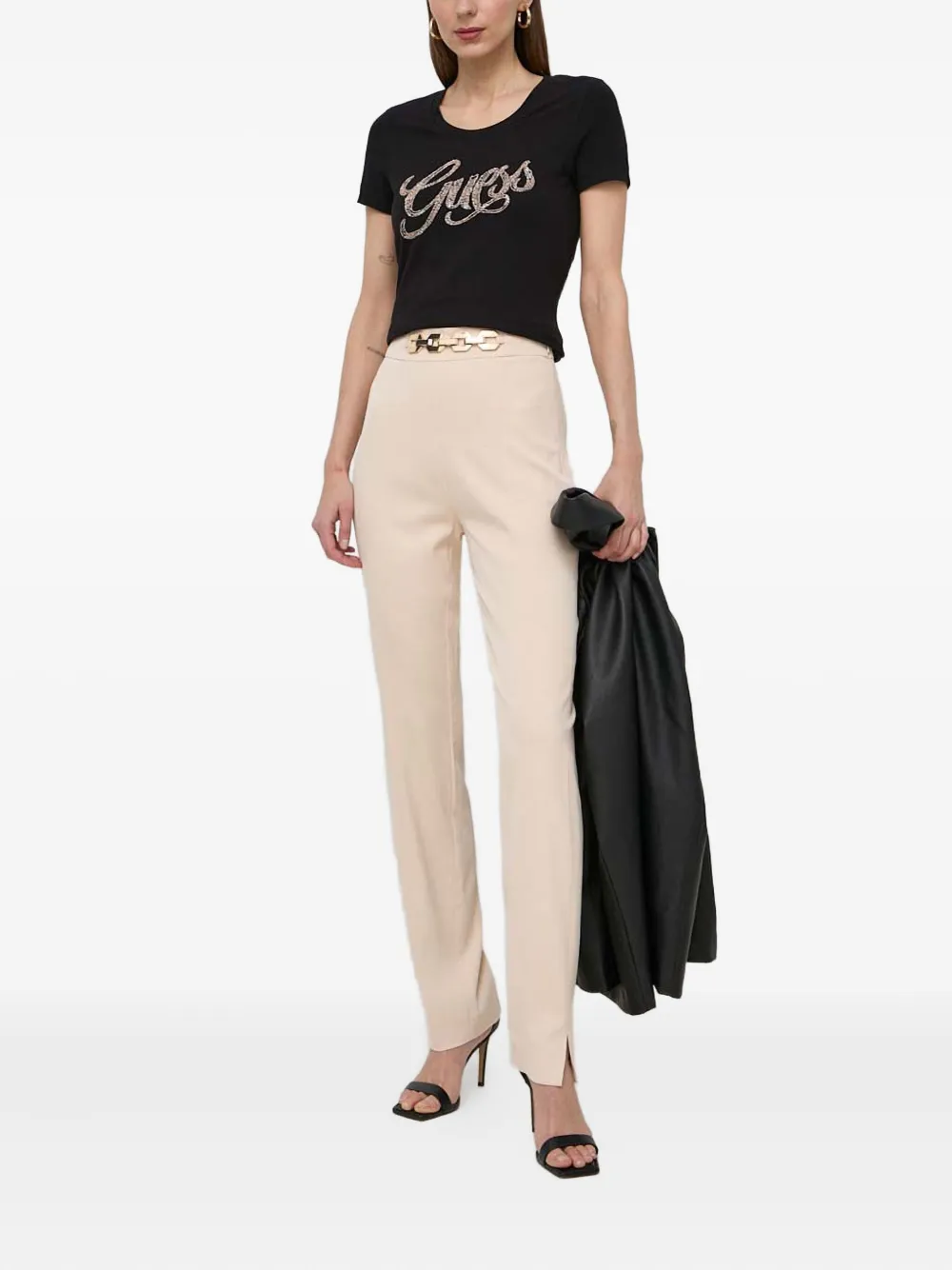 GUESS USA chain-trim trousers | High Waisted Pants | Image 2