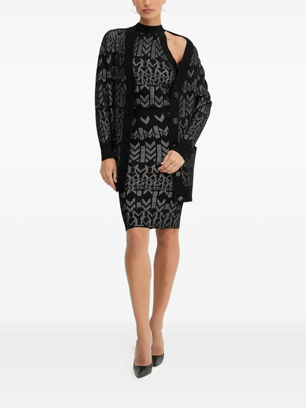 Guess Usa X Marciano Logo-patterned Cardigan In Animal Print