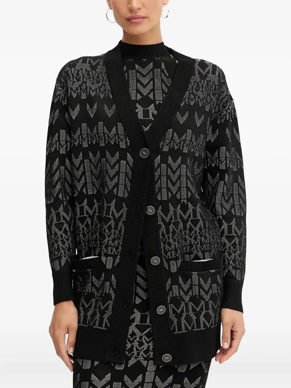 Guess Usa X Marciano Logo-patterned Cardigan In Animal Print