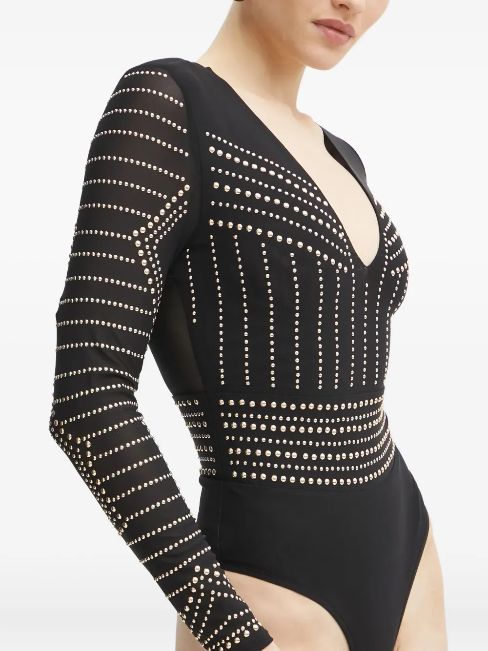 GUESS USA body con apliques y cuello en V | negro | Image 1