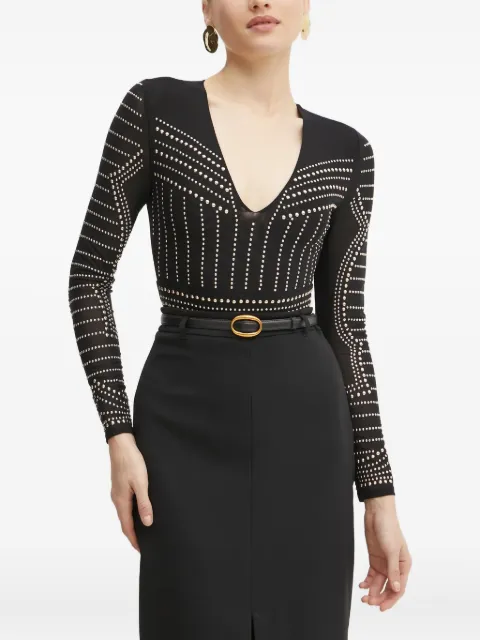 GUESS USA body con apliques y cuello en V