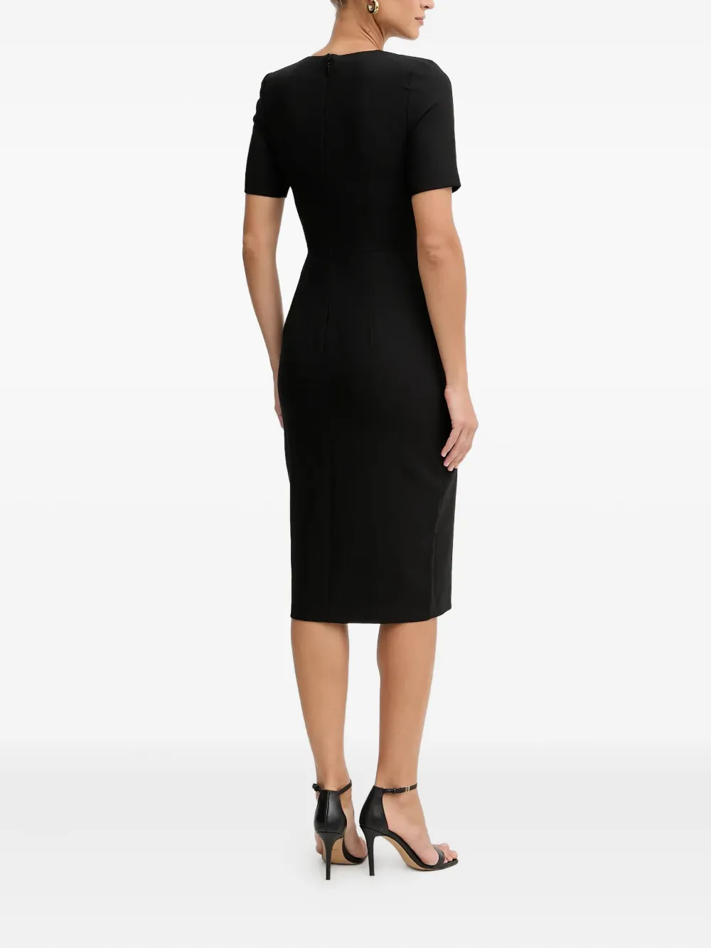 Guess Usa Button V-neck Midi Dress In Blue