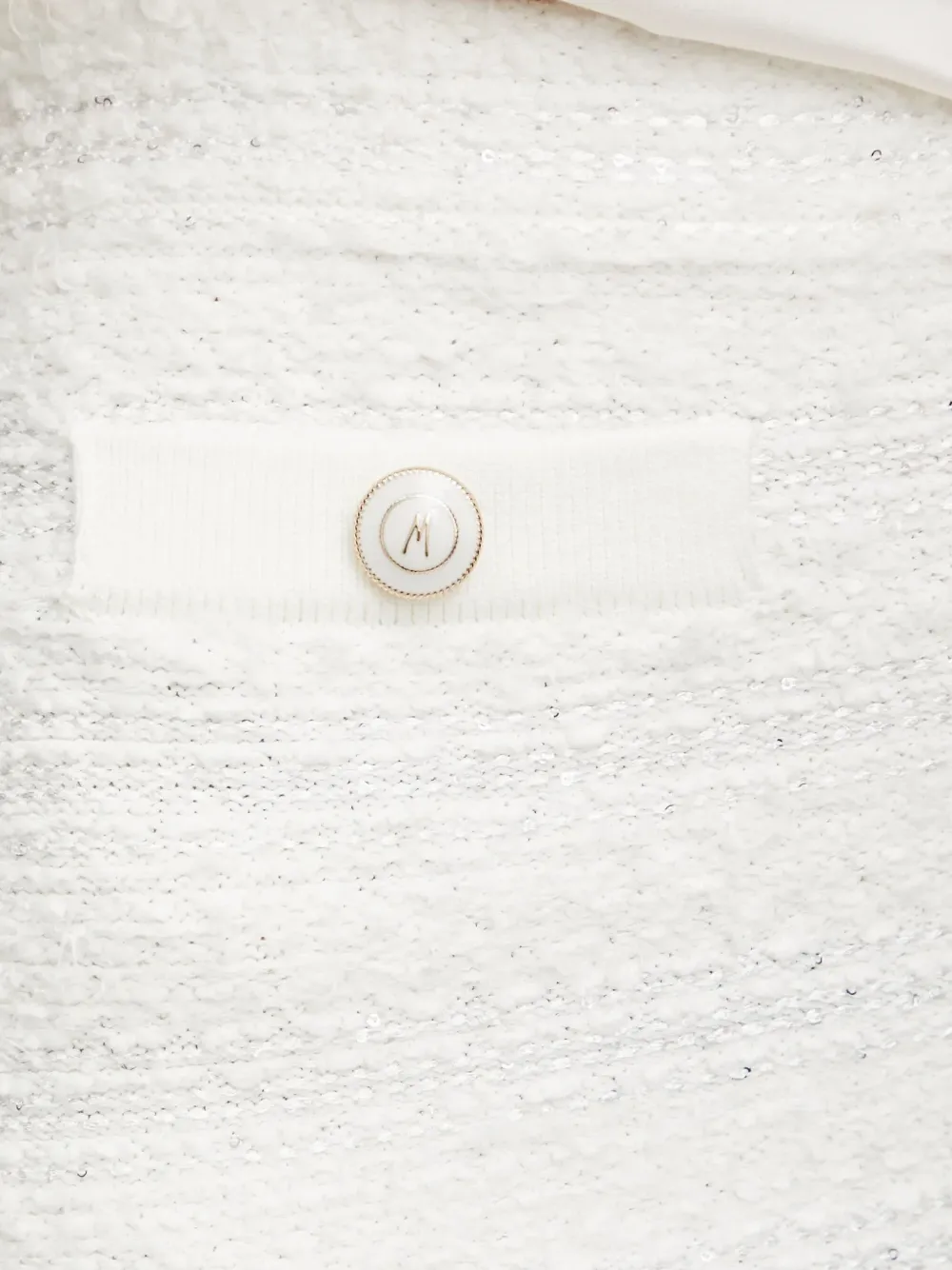 Guess Usa Button Tweed Mini Skirt In White