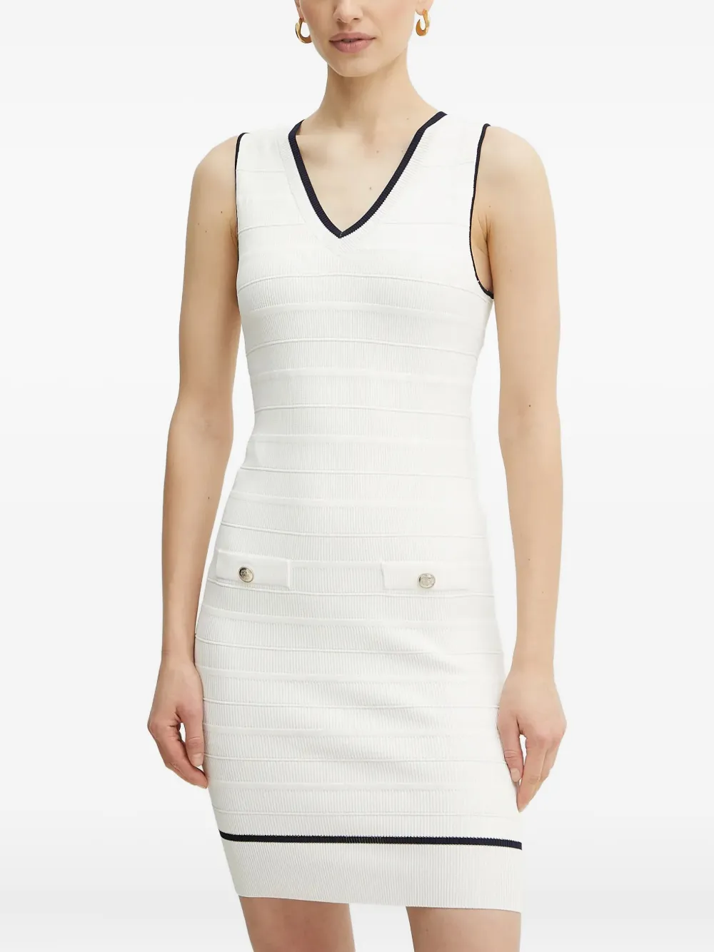 Guess Usa V-neck Mini Dress In White