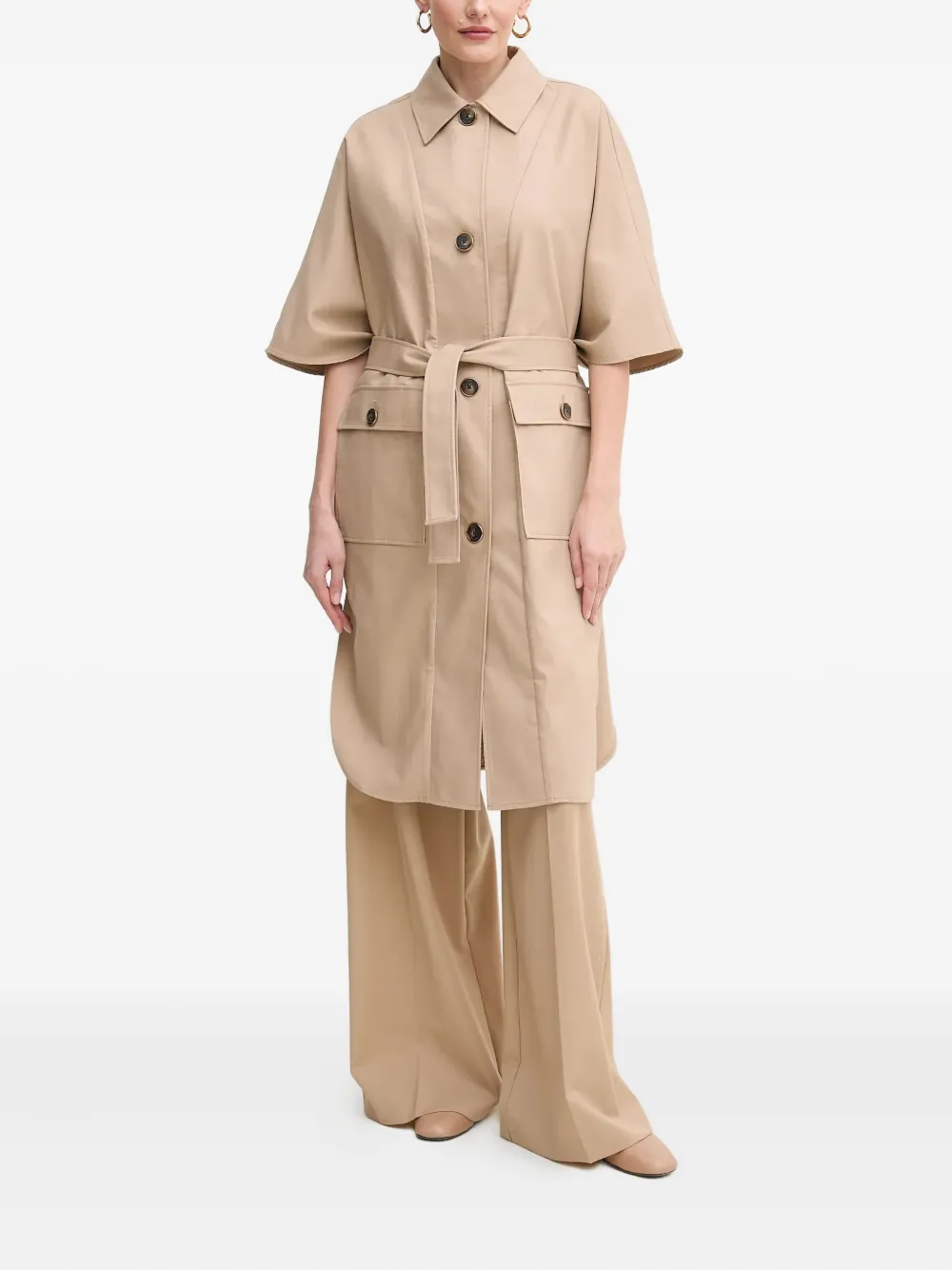 Guess Usa X Marciano Cindy Belted Coat In Neutral