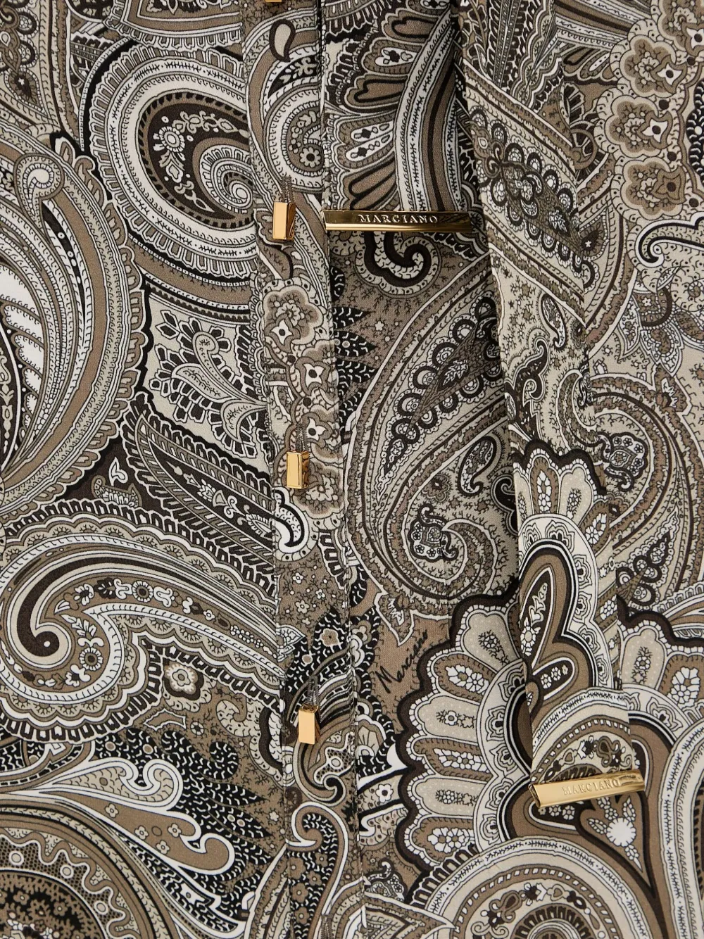 Marciano Paisley Buttoned Maxi Dress In Brown