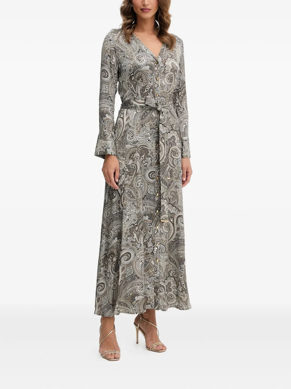 Marciano paisley buttoned maxi dress - グレー Marciano paisley buttoned maxi dress - グレー