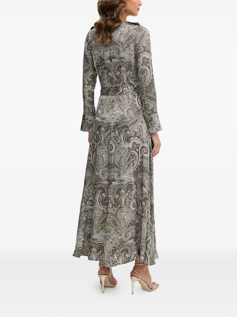 Marciano Paisley Buttoned Maxi Dress In Brown
