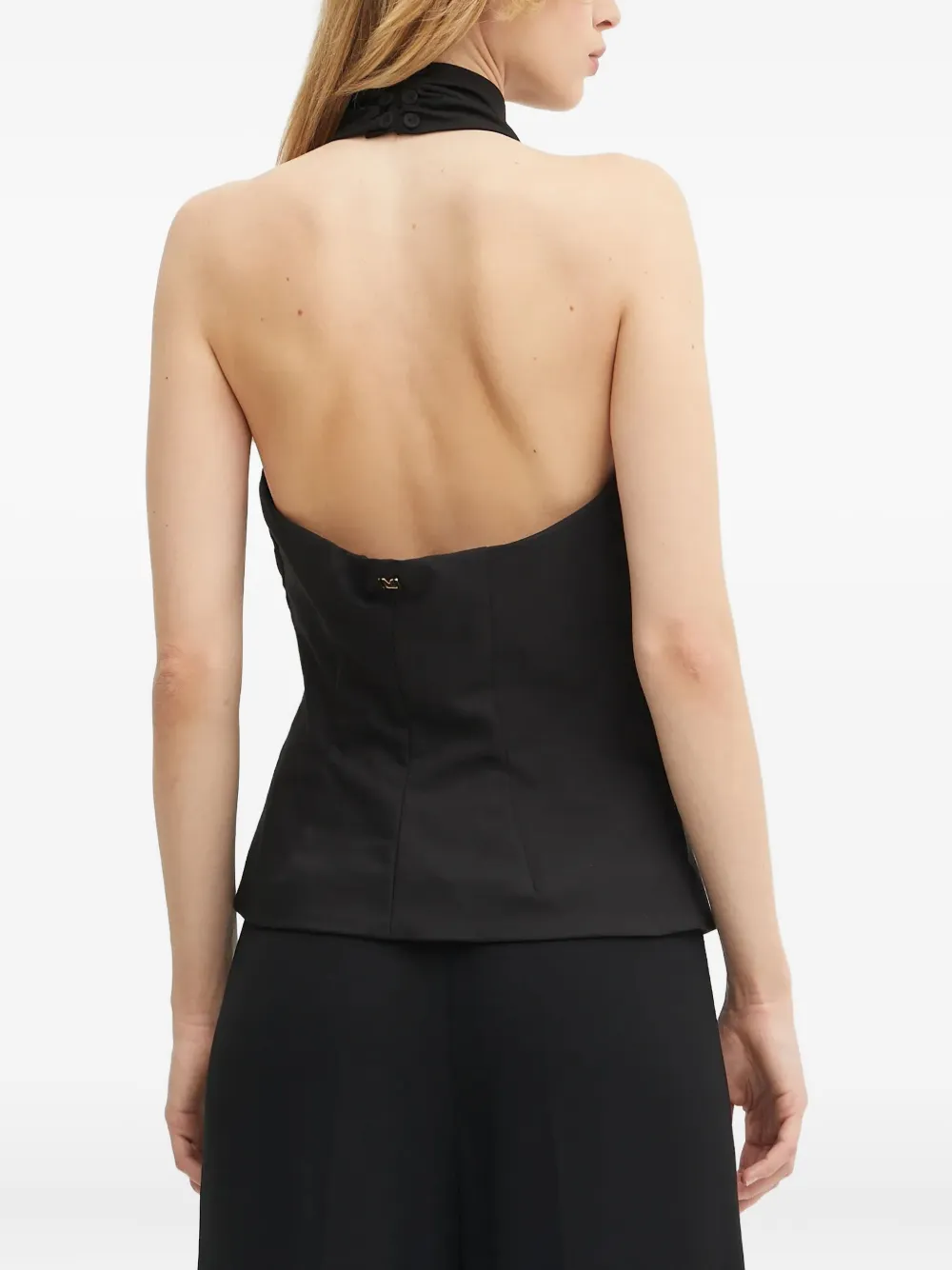 Guess Usa Nada Halterneck Top In Black