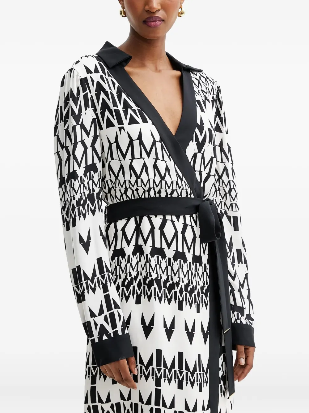 Marciano Print-detail Belted Mini Dress In Black