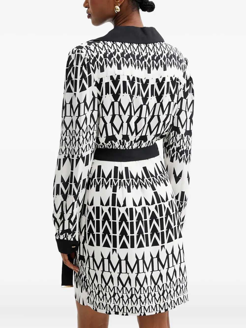 Marciano Print-detail Belted Mini Dress In Black