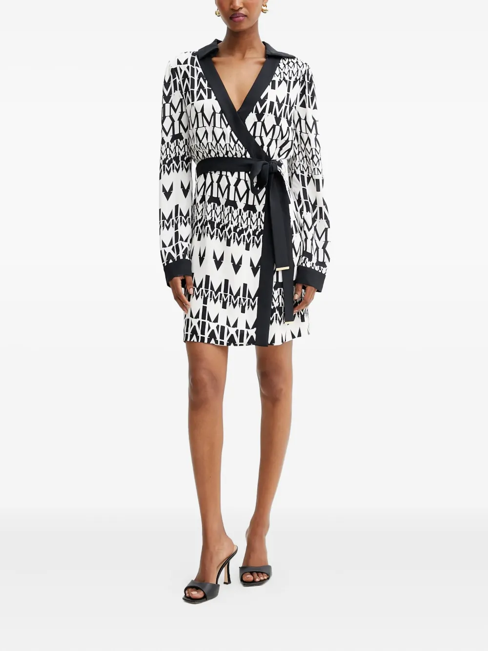 Marciano print-detail belted mini dress - Wit