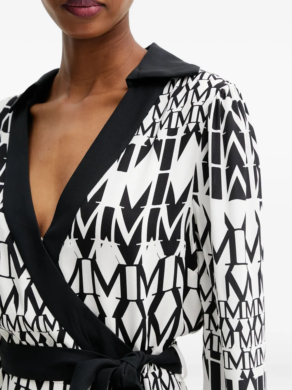 Marciano Print-detail Belted Mini Dress In Black