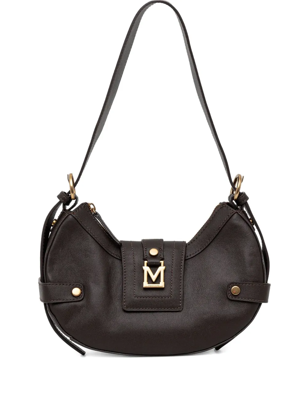 GUESS USA x Marciano leather logo-plaque shoulder bag - Marrone