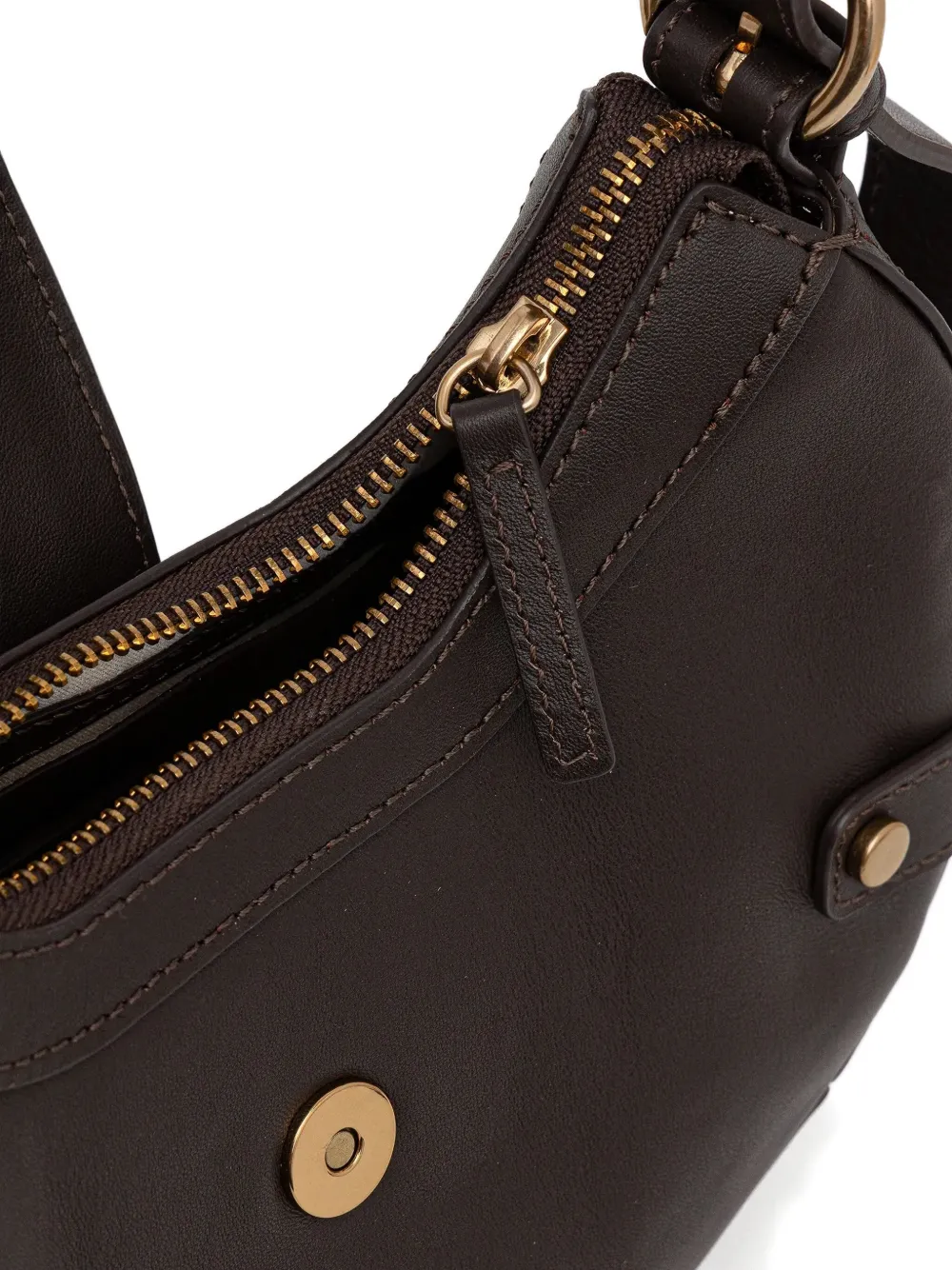 GUESS USA x Marciano leren schoudertas met logoplakkaat Bruin