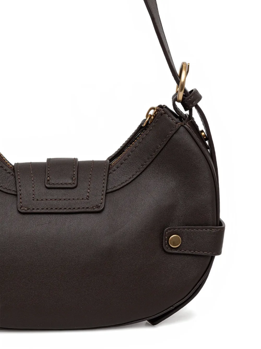 GUESS USA x Marciano leren schoudertas met logoplakkaat Bruin