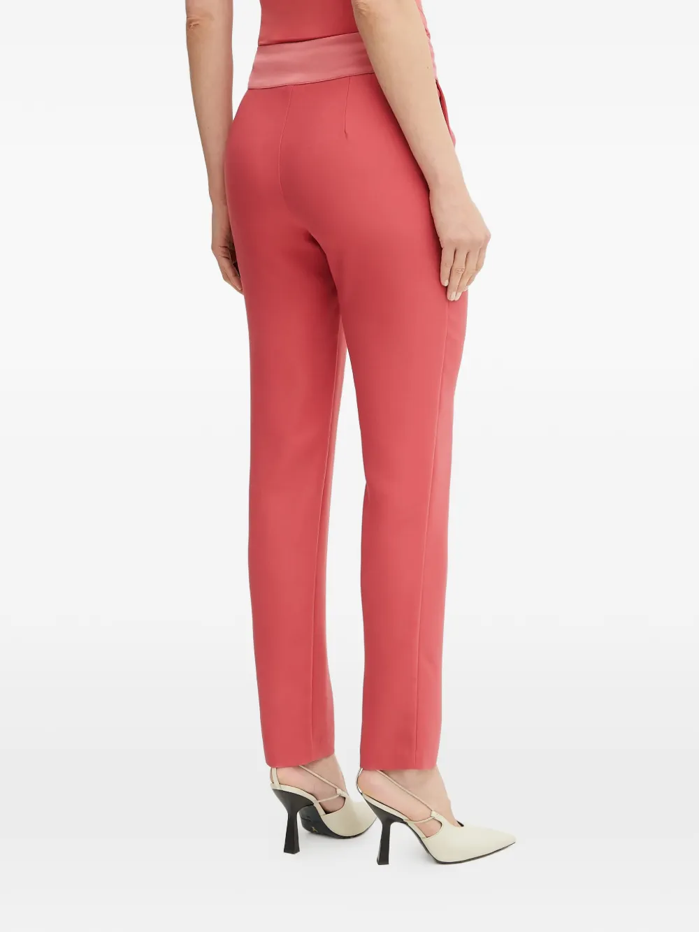  Guess Usa Buttoned Slim-fit Trousers - Pink 