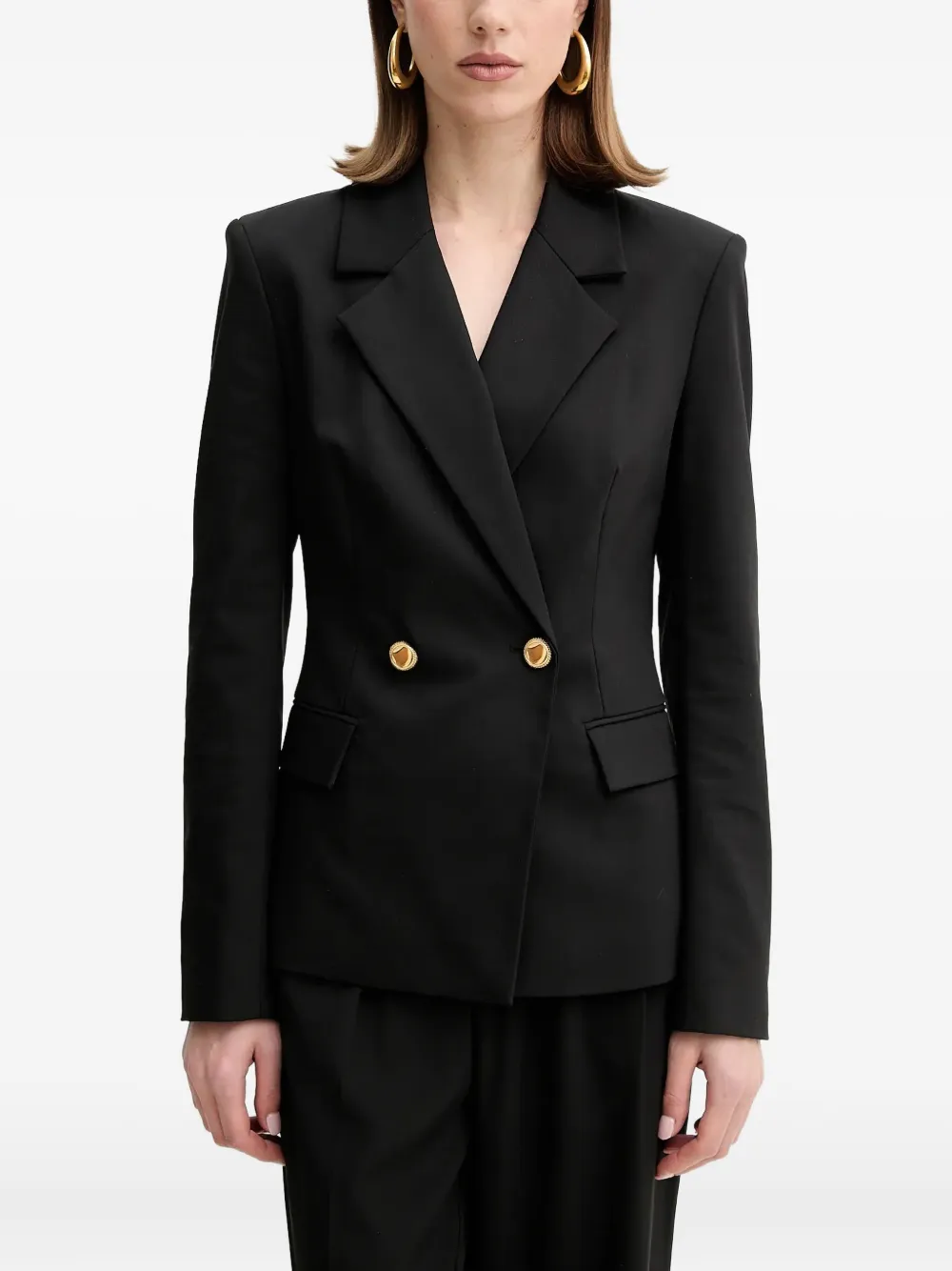 Guess Usa Double-breasted Blazer In Black