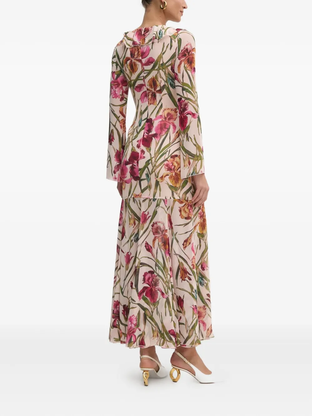 MARCIANO by GUESS Iris maxi-jurk met ruches en bloemenprint Beige