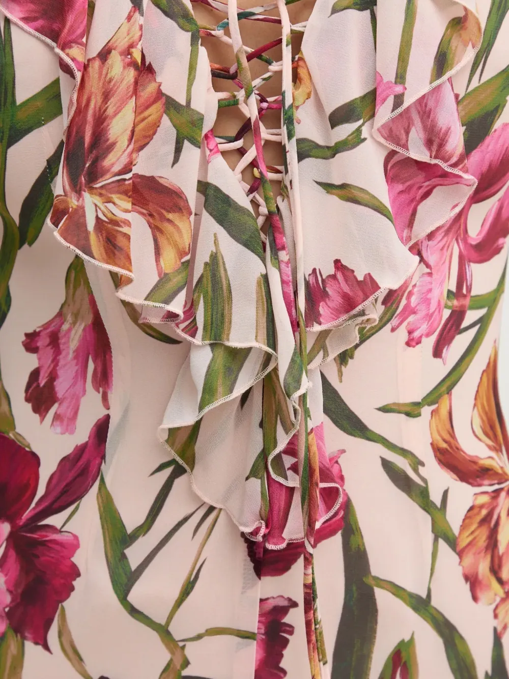 MARCIANO by GUESS Iris maxi-jurk met ruches en bloemenprint Beige