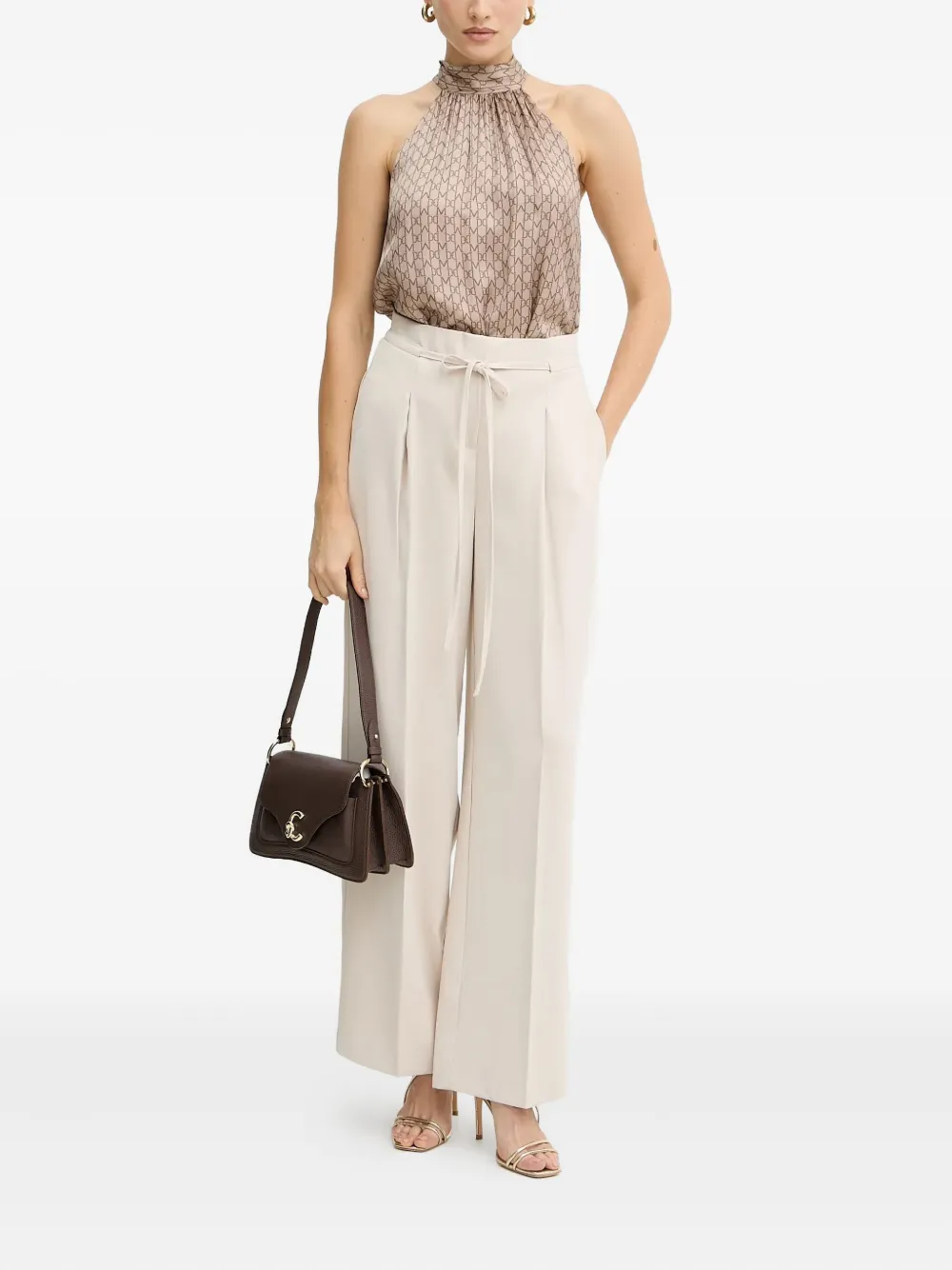 Marciano halterneck monogram top - Beige