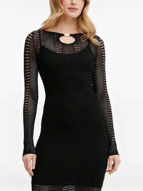 Marciano long-sleeve keyhole midi dress