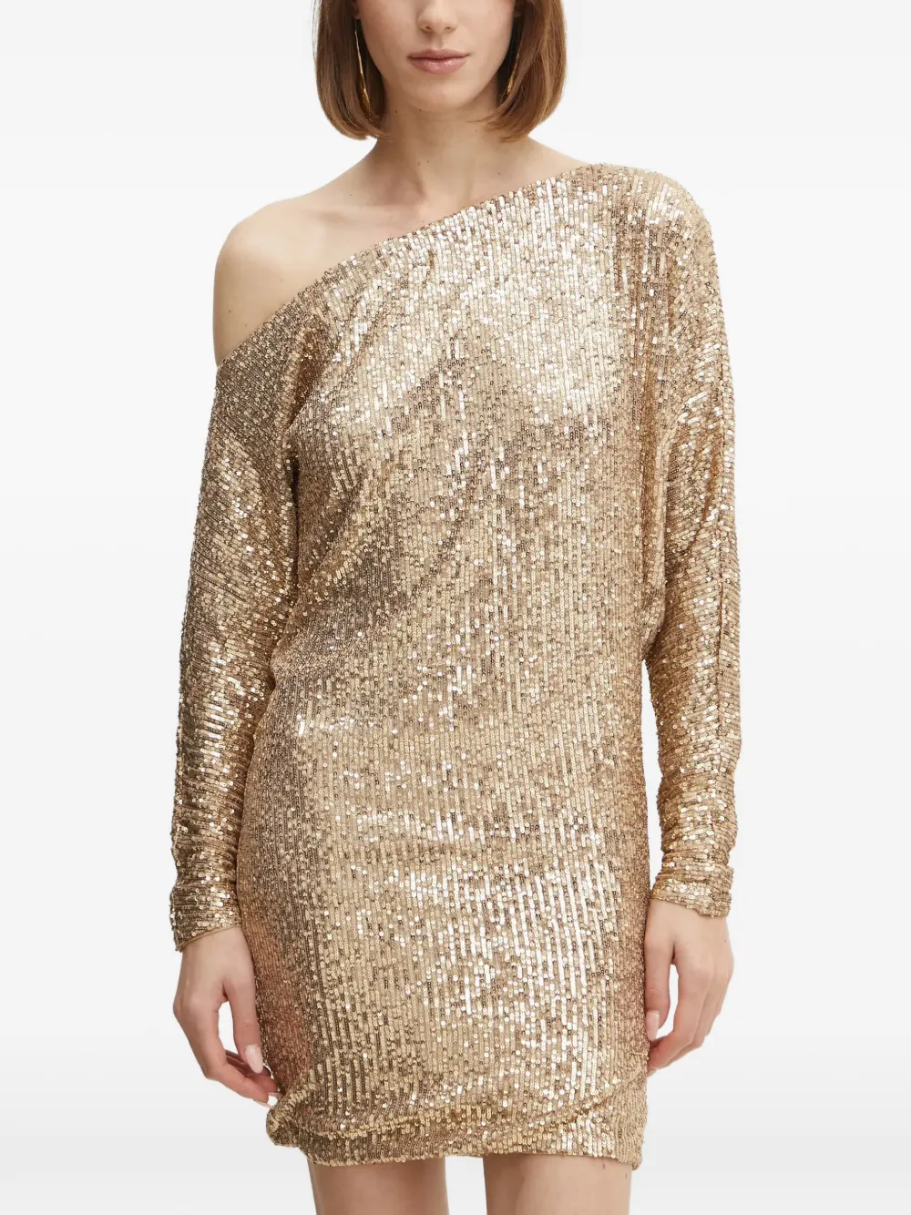 MARCIANO by GUESS robe courte asymétrique à sequins | or | Image 1