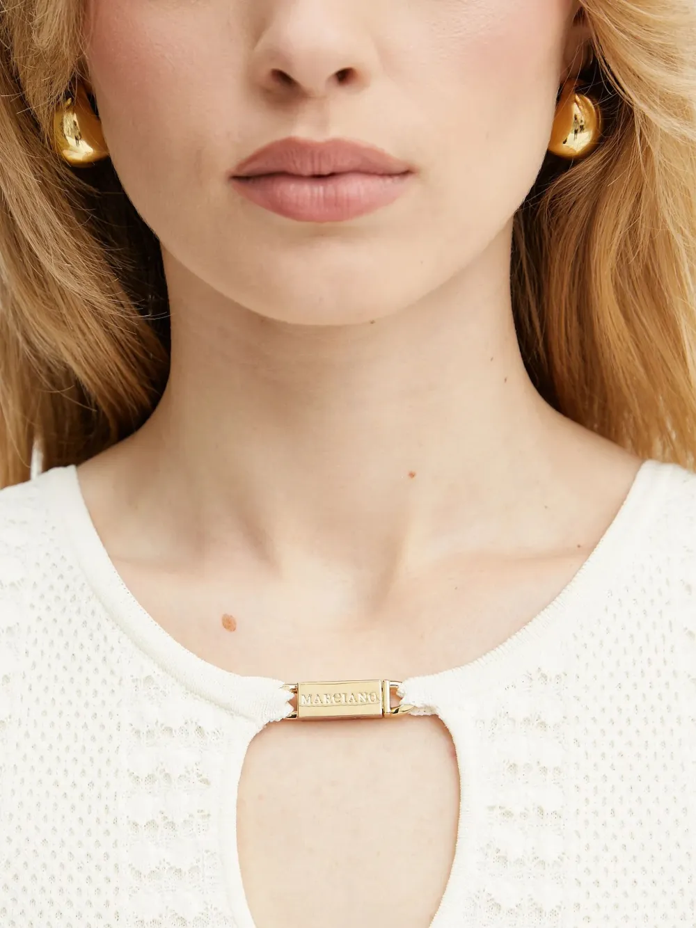 Marciano Keyhole-detail Top In Neutral