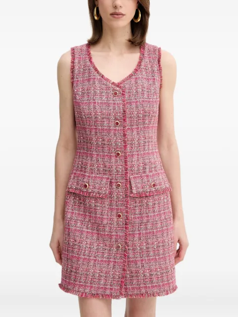 Marciano Claudia tweed buttoned mini dress