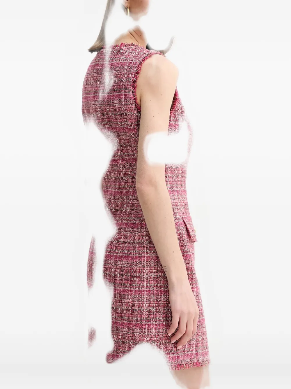 Marciano Claudia Tweed Buttoned Mini Dress In Multi