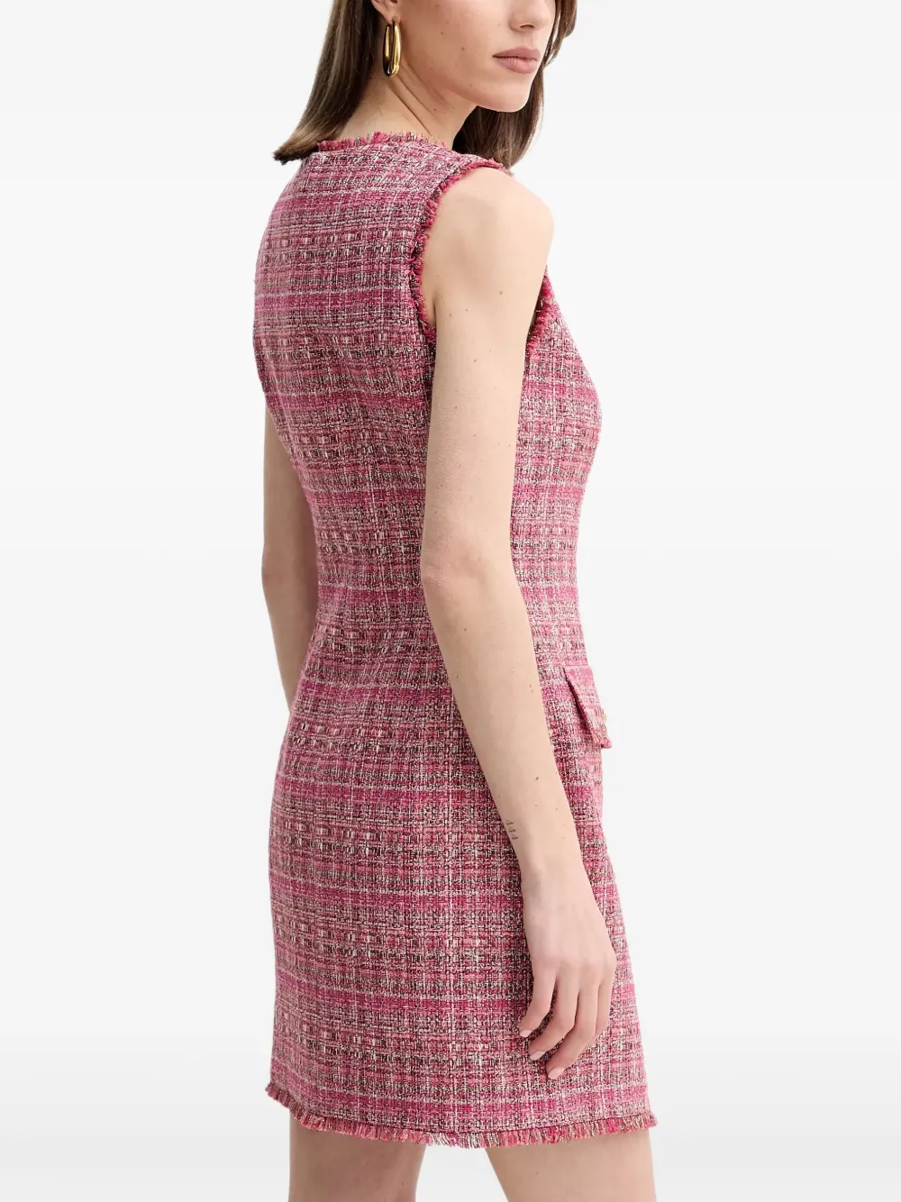  Marciano By Guess Claudia Tweed Buttoned Mini Dress - Pink 