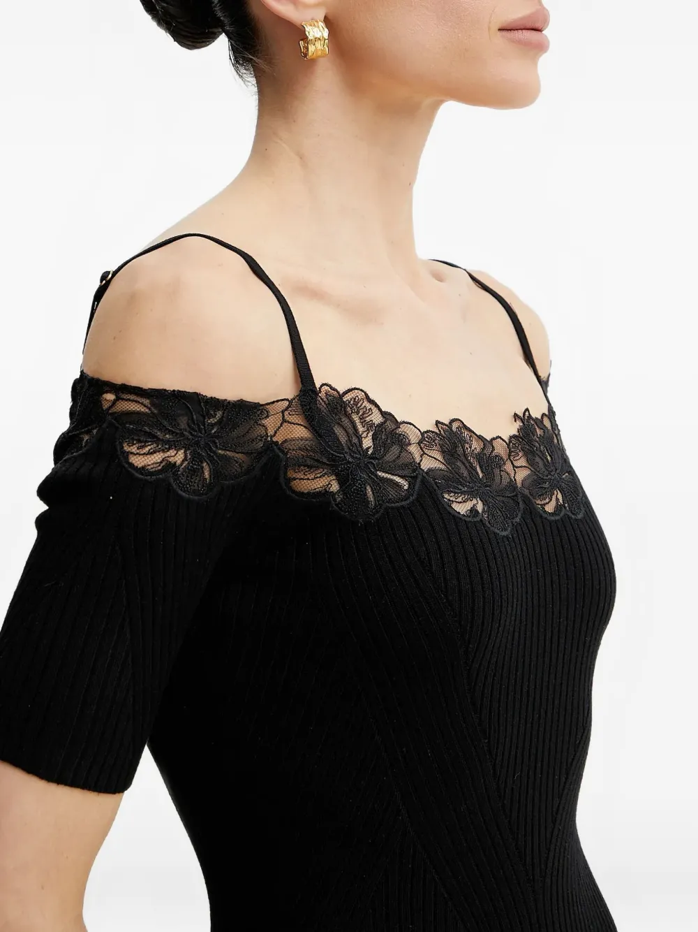 Guess Usa X Marciano Candice Ribbed Midi Dress In Black