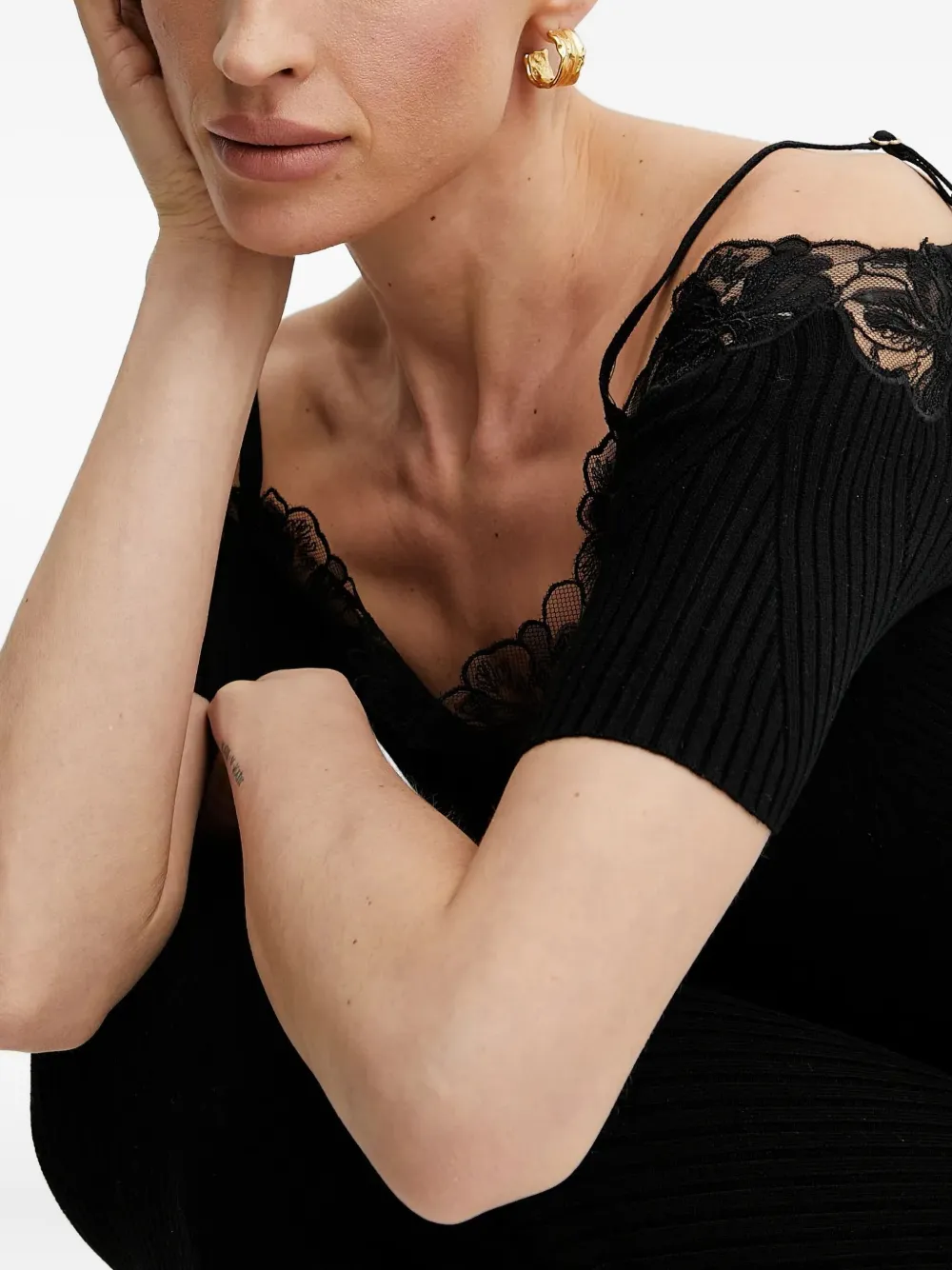 Guess Usa X Marciano Candice Ribbed Midi Dress In Black