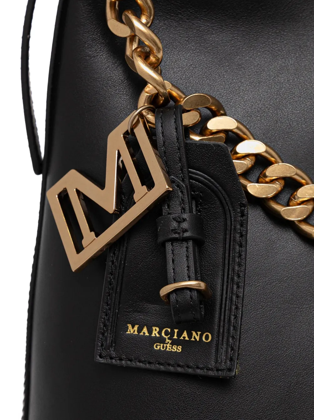 Marciano Charm-detail Leather Shoulder Bag In Brown