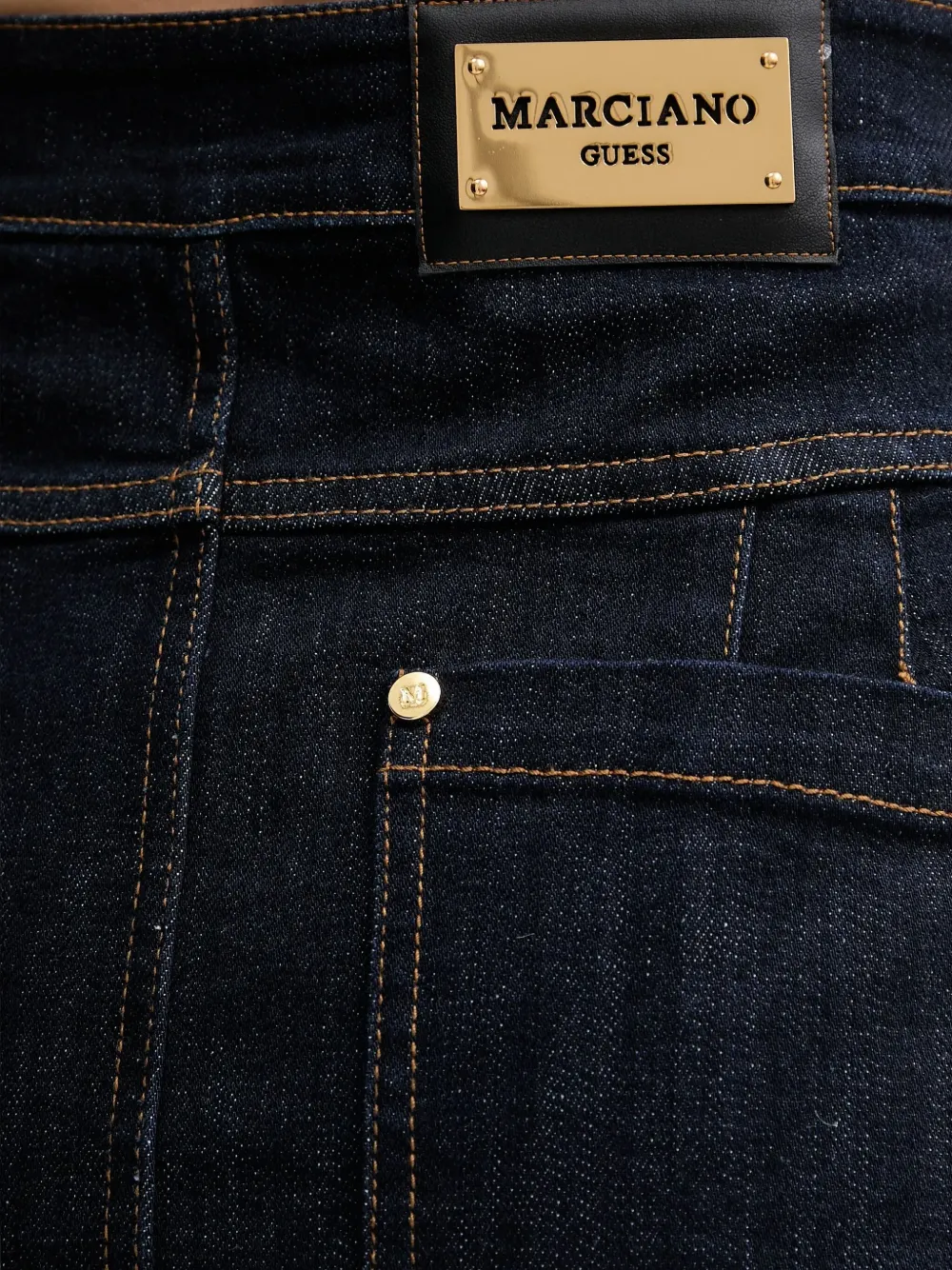 Marciano Denim Midi Skirt In Black