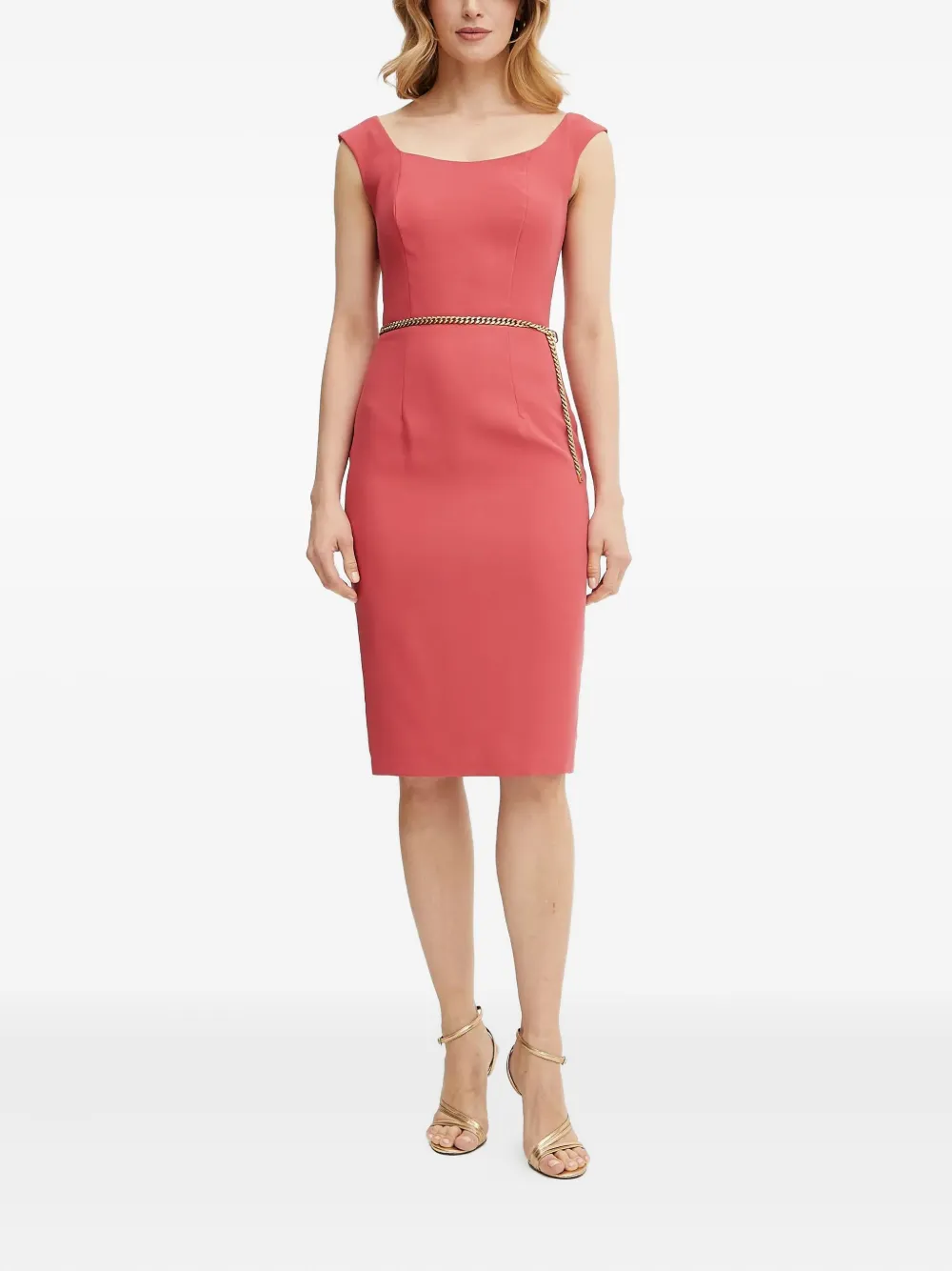 Marciano Vittoria square-neck chain midi dress - Roze