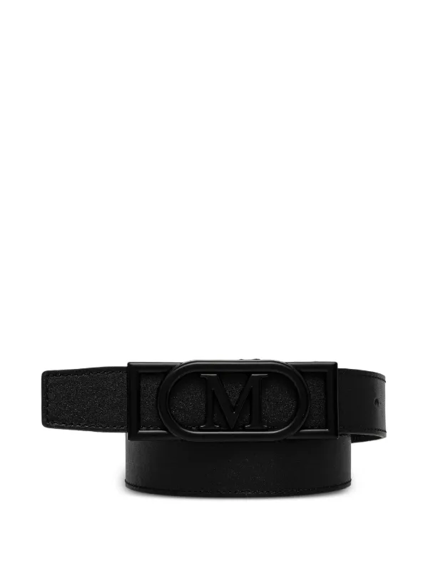 Marciano belt Marciano Leather Logo Belt: Black & Silver Tone, Made in  main image 2