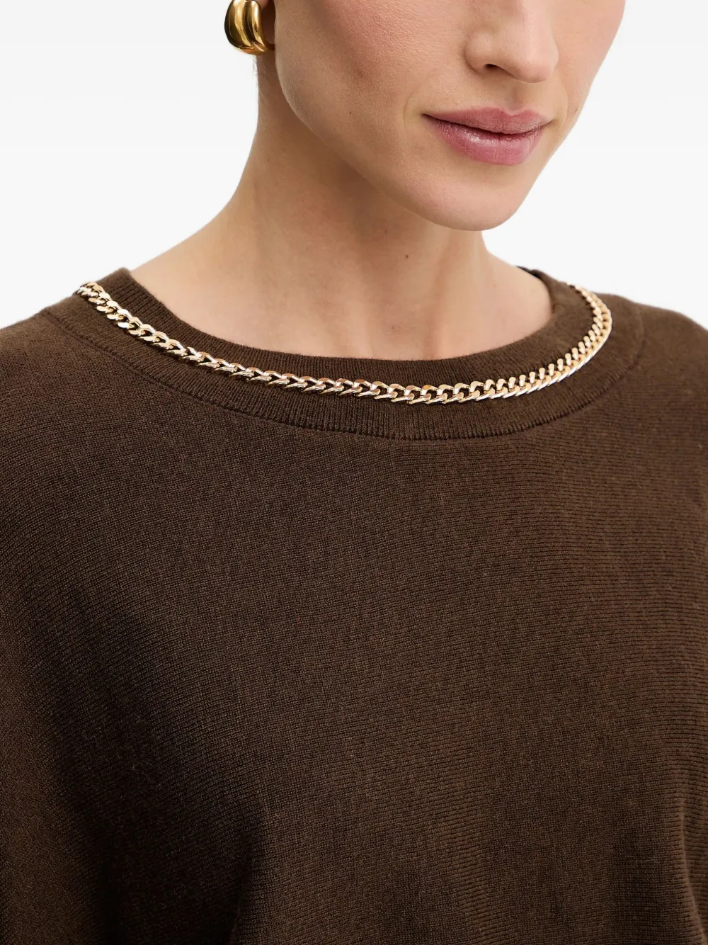 Marciano Chain-detail Sweater In Brown