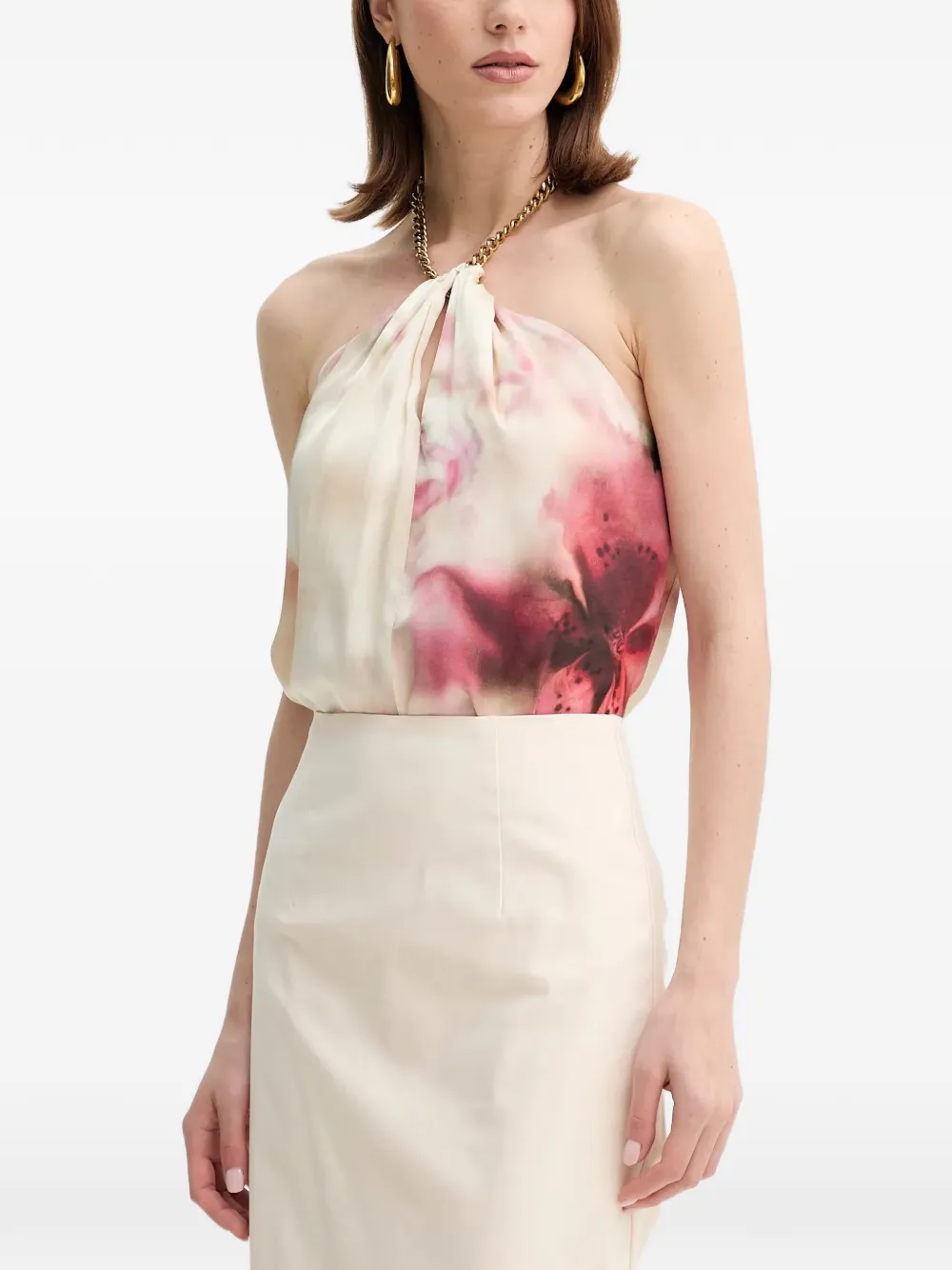 Marciano Floral-print Chain-detail Top In Multi