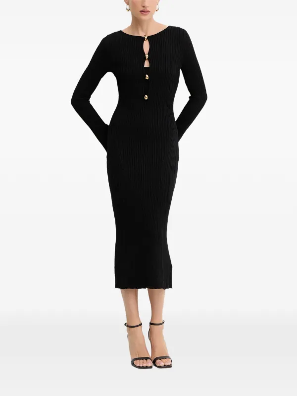 sachin and babi light blue dress Black Boat Neck Sequin Embellished Long Sleeve A Line Gown main image 0