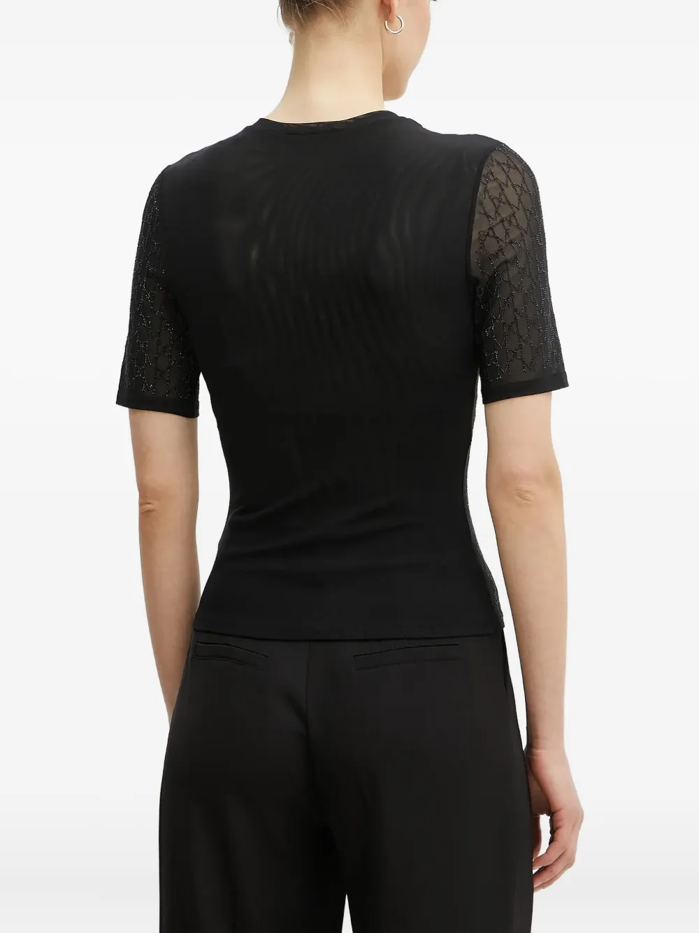MARCIANO by GUESS Aria T-shirt met V-hals en korte mouwen Zwart