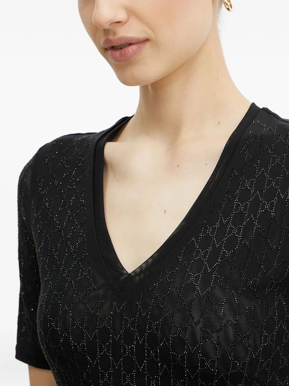 MARCIANO by GUESS Aria T-shirt met V-hals en korte mouwen Zwart