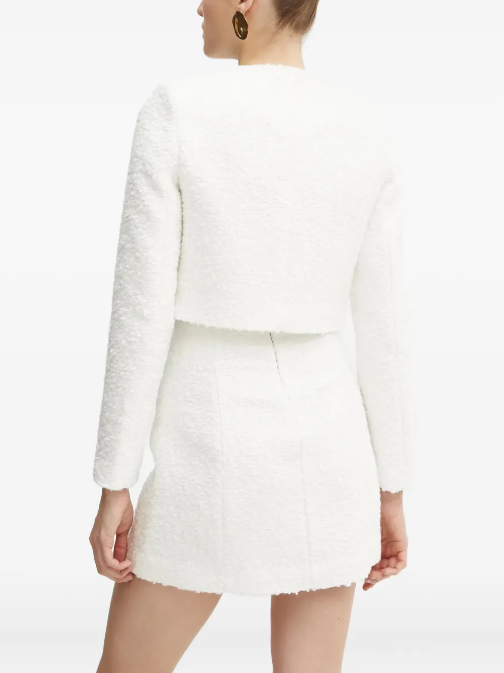 Guess Usa Bouclé Jacket In White