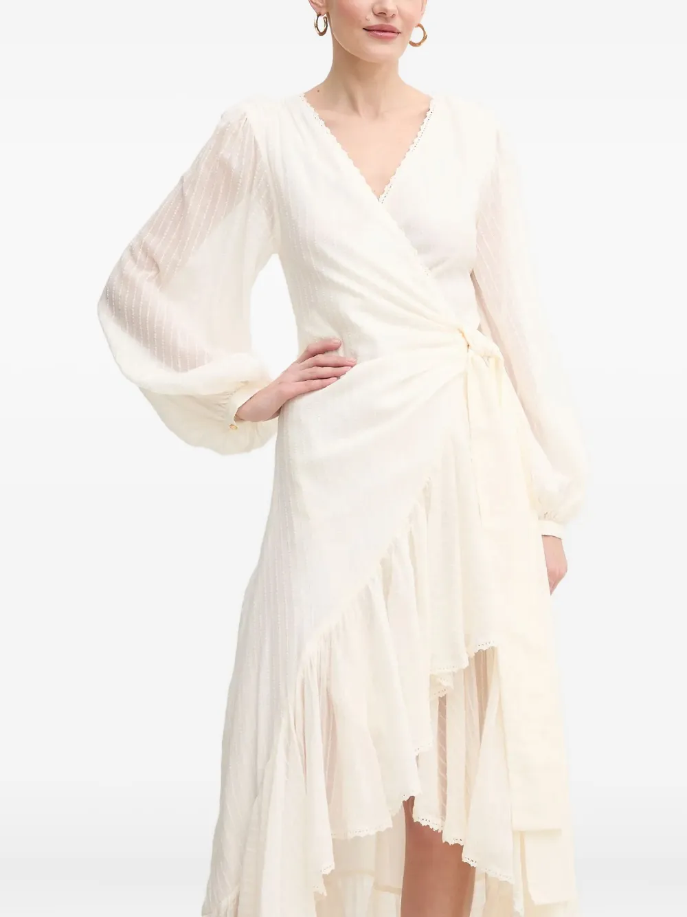 Marciano Elsa Ruffled Maxi Dress In Neutral