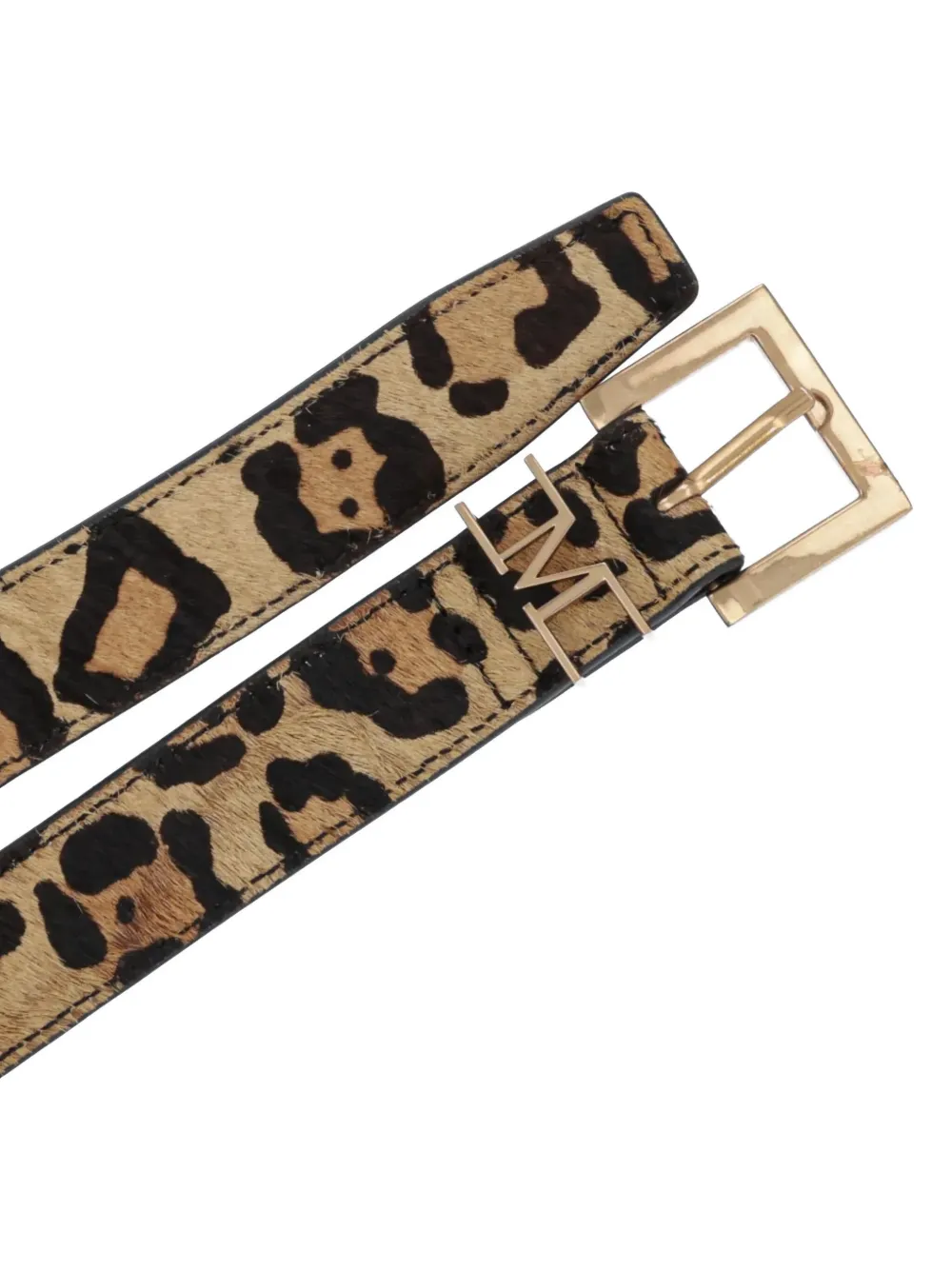 Guess Usa Leopard-print Belt In Brown